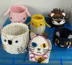 動物たちのクラフト籠